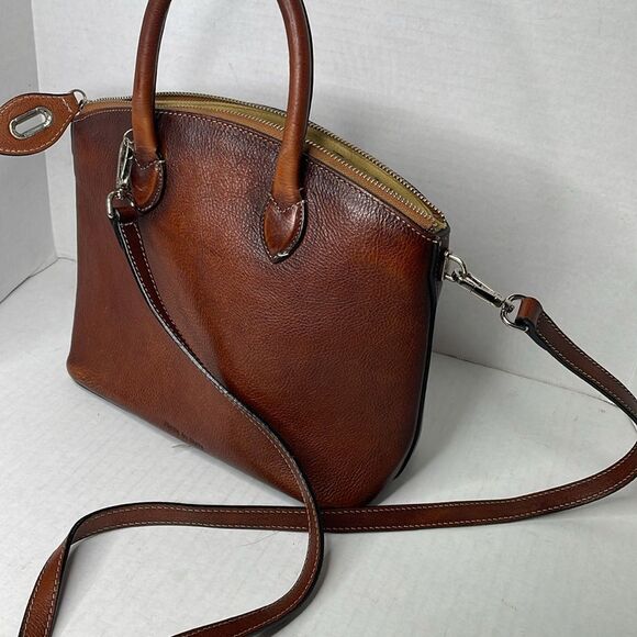 Pratesi Firenze Bruce Cognac Leather satchel shoulder bag - Picture 9 of 9